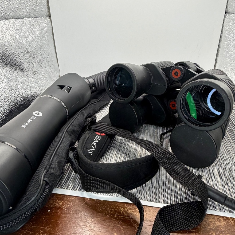 Simmons Blazer Spotting Scope 20-60x60mm & 2x ProSport 10x50 Binoculars Lot